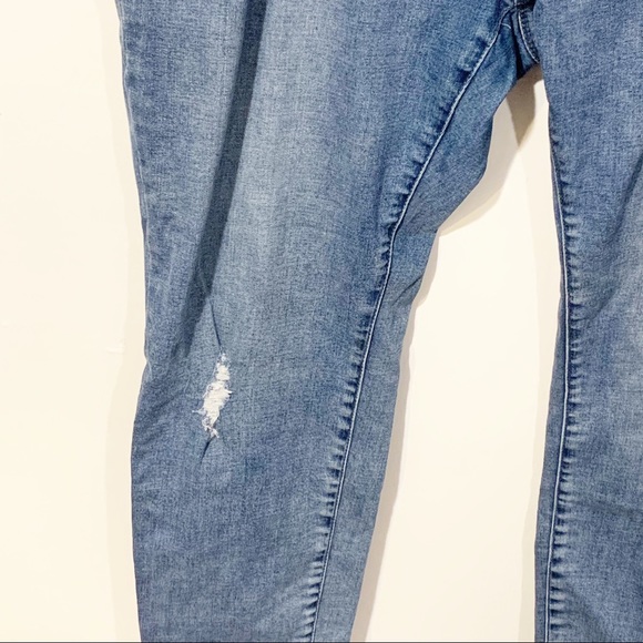 Modcloth Plus Size 3X Light Wash Distressed Ripped Straight Leg Jeans - Picture 3 of 6